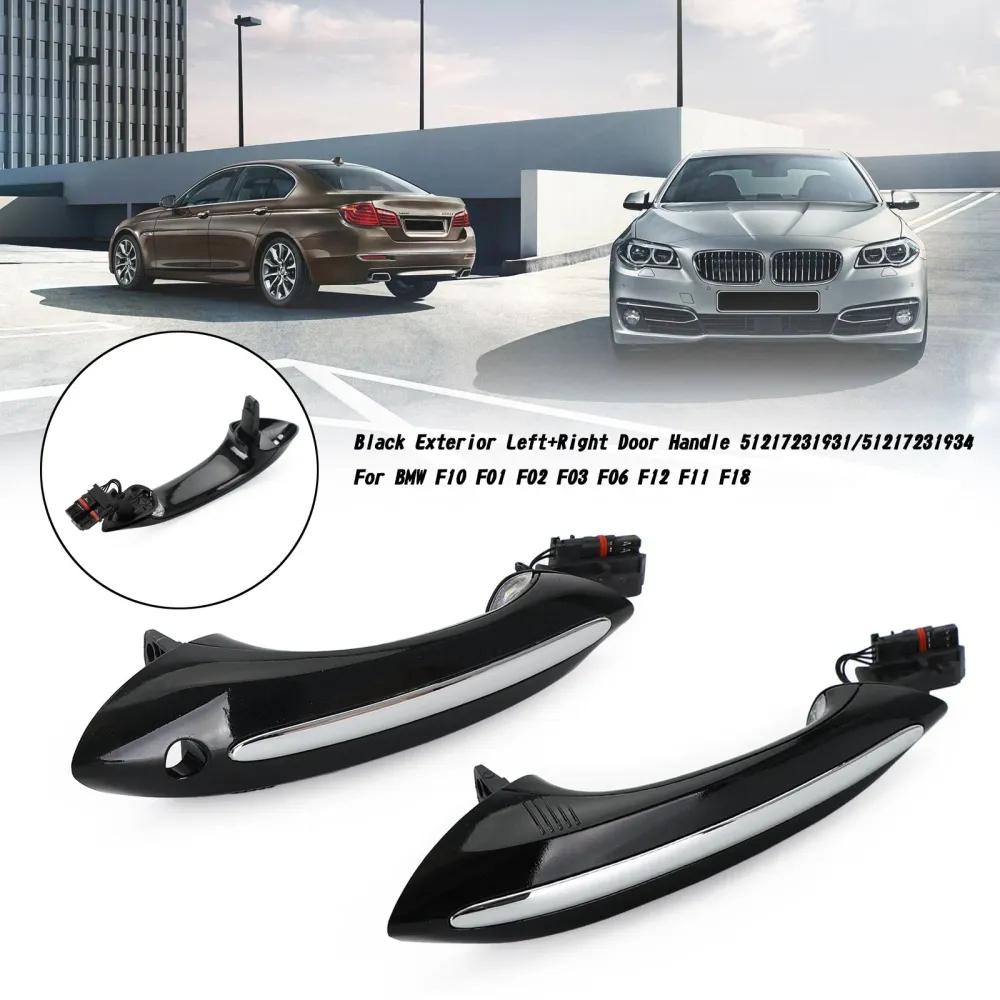 Svart utvendig venstre+høyre dørhåndtak 51217231931/51217231934 BMW F10 F01