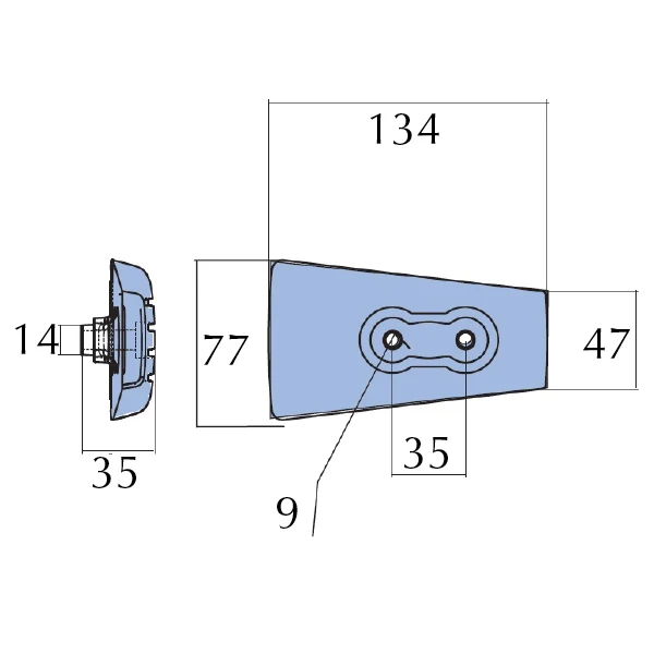 Tecnoseal, sink anode Volvo SX/DPH/DPR/DPI, 3588746 + 3588748 + 3588750 + 23520859