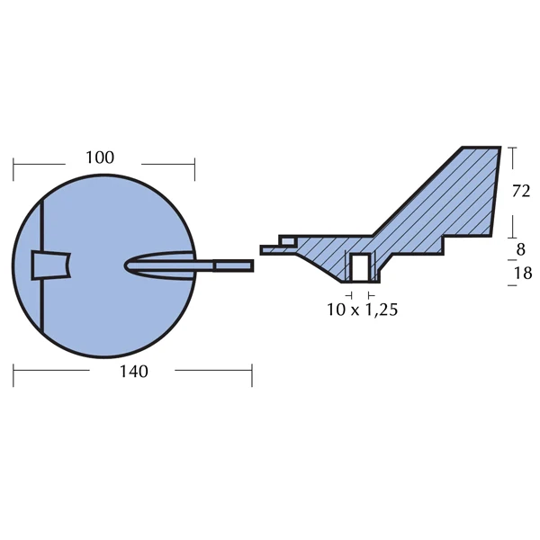 Tecnoseal, sink anode Yamaha 150-220 HK, 6J9-45371-01