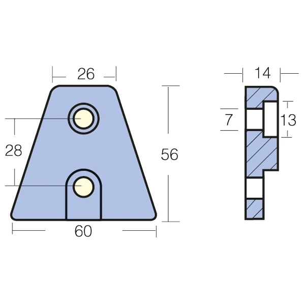 Tecnoseal, sinkanode Volvo DPX, 60x56 mm (876638)