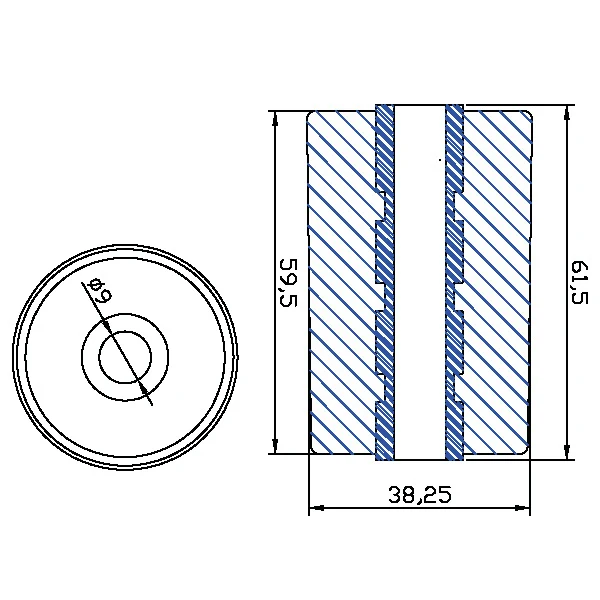 Tecnoseal, Sinkanode Volvo eksosrør DPH og DPR, Originalnr. 21868040, Ø 38 mm, Skaft Ø 9 mm, Vekt 0,45 kg