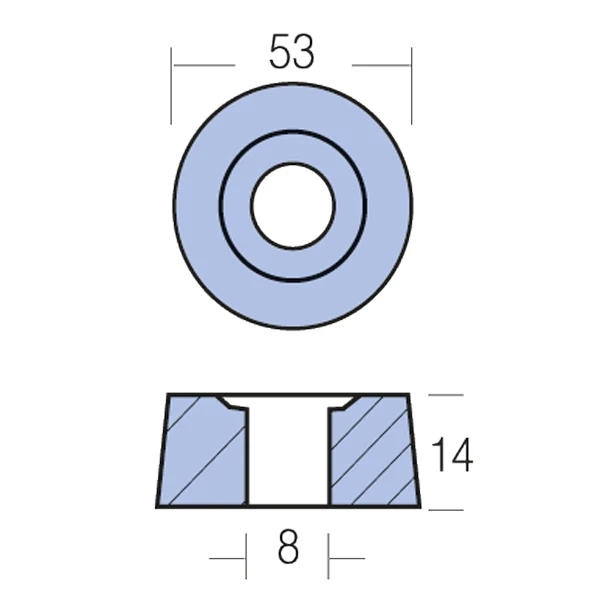 Tecnoseal, Sinkanode Yamaha 40-85 HK, Originalnr. 688-45251-00, Ø 80 mm, 0,21 kg