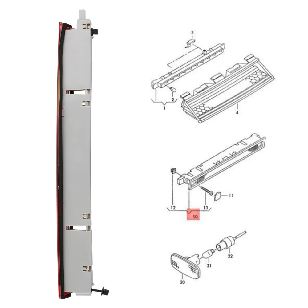 Tredje 3. bremsestopplys Audi A6 Allroad Quattro Wagon 4B9945097A generisk