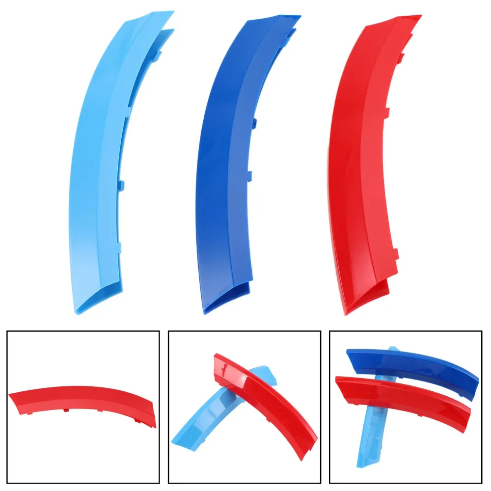 Tri-Colour Front Grille Grill Cover Strips Clipp Trim BMW X5 2008-2013