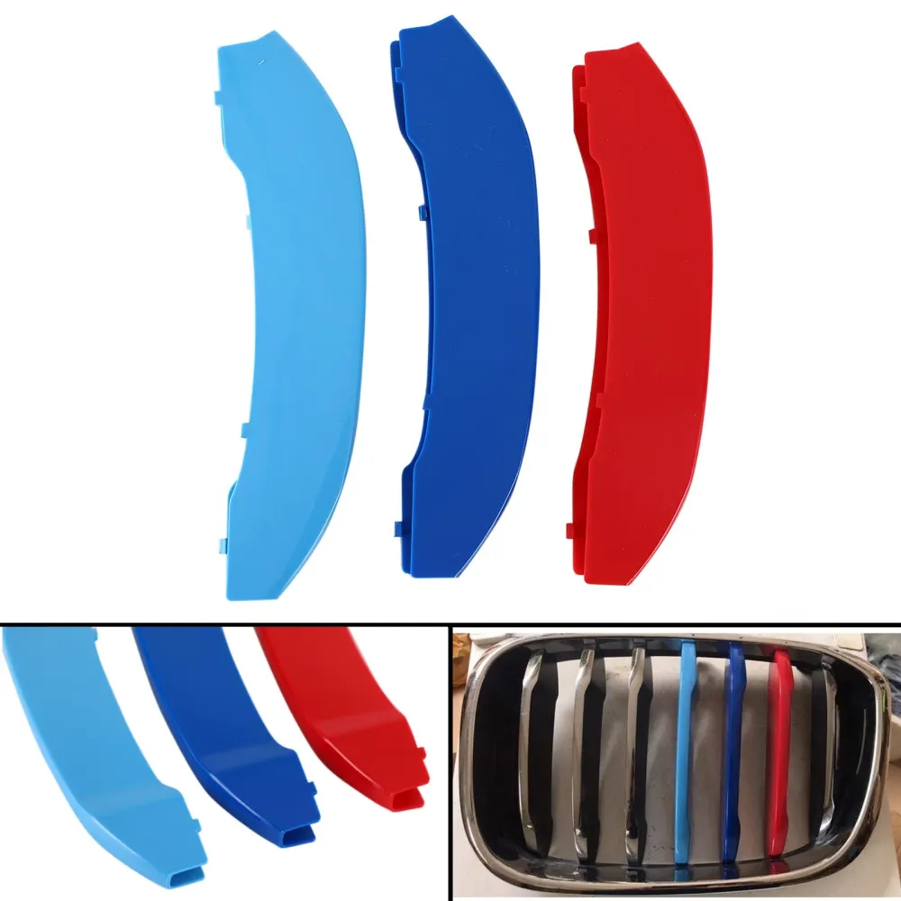 Tri-Colour Front Grille Grill Cover Strips Clipp Trim BMW X3 G01 2018 Generisk