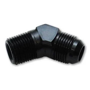Vibrant -3AN Bulkhead Adapter 45 Degree Elbow Fitting - Anodized Black Only
