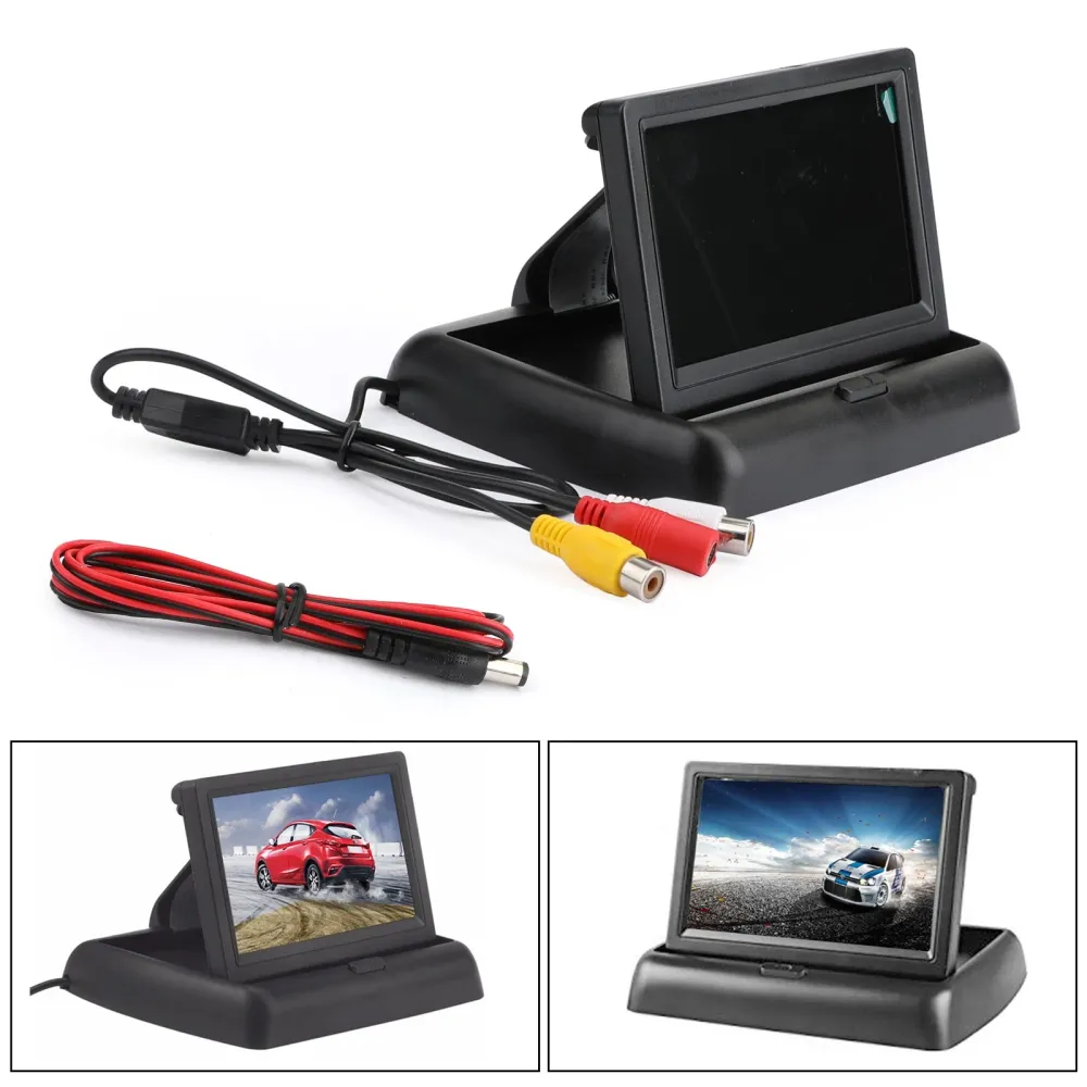 4.3" Sammenleggbar bilskjerm TFT LCD NTSC PAL Nattparkeringsassistent 4,3 tommer