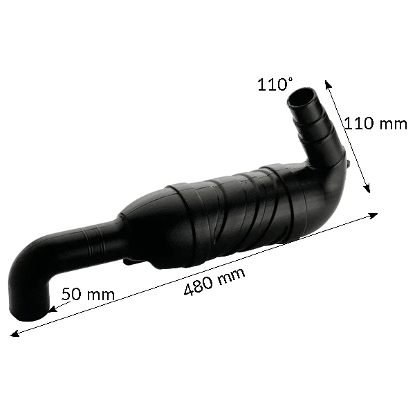 Svanehals, plast, 110º 40/45/50 mm, Bredde: 110,0 mm, Lengde: 480 mm