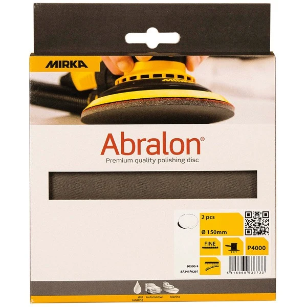 Mirka, Abralon m/borrelås ø150mm P2000, 2 stk