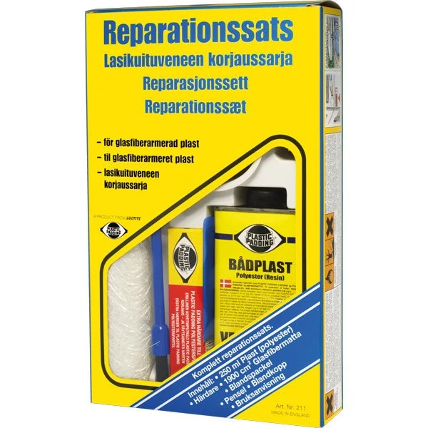 Plastpolstring, Reparasjonssett glassfiber 4 deler
