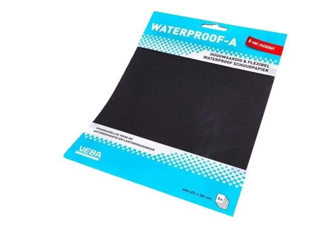 Veba, Vanntett sandpapir, medium (5-pakning), 23 x 28 cm