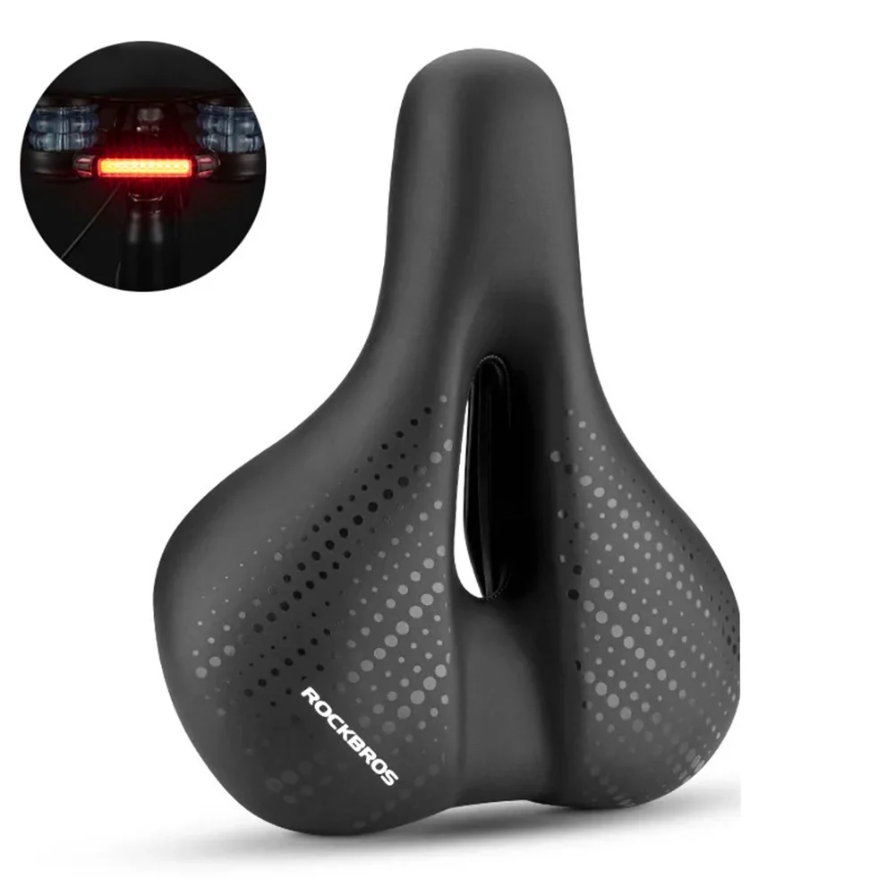 Terrengsykkelsete + lampe - svart