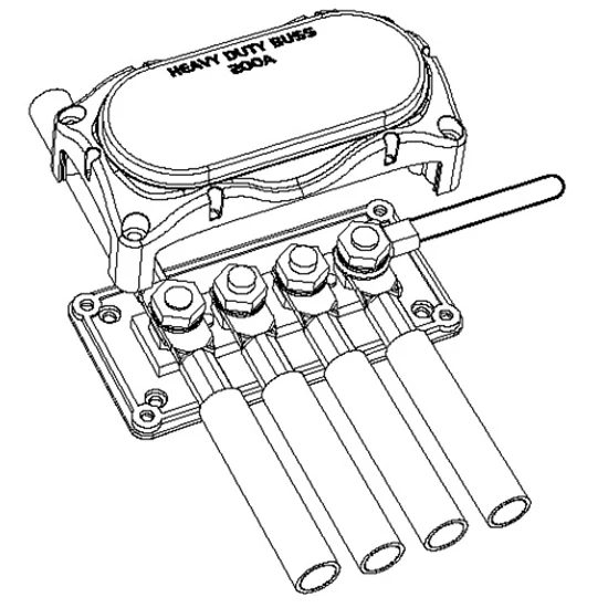 BEP, Heavy Duty elektrisk kobling, 4-leder, 300 Amp, 69,0 mm x 50,0 mm x 138,0 mm
