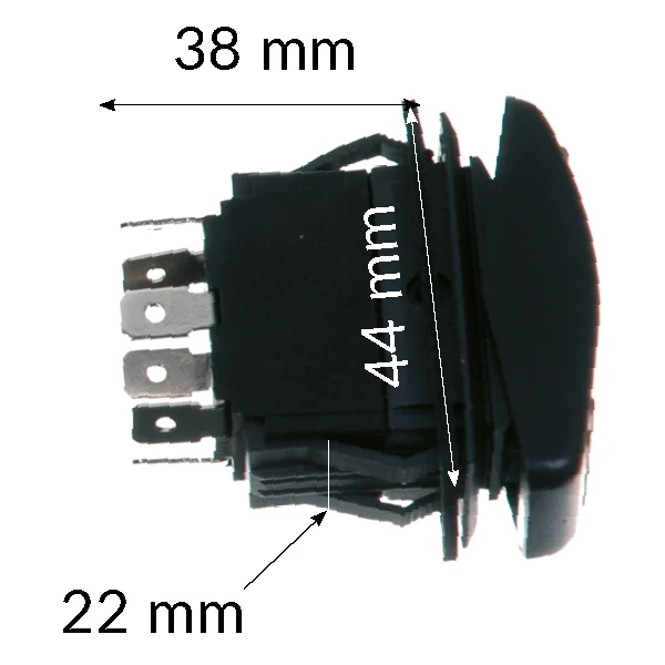 Vanntett bryter m/symbol, LED, 4 poler av/på, 12V, maks. 15 Amp