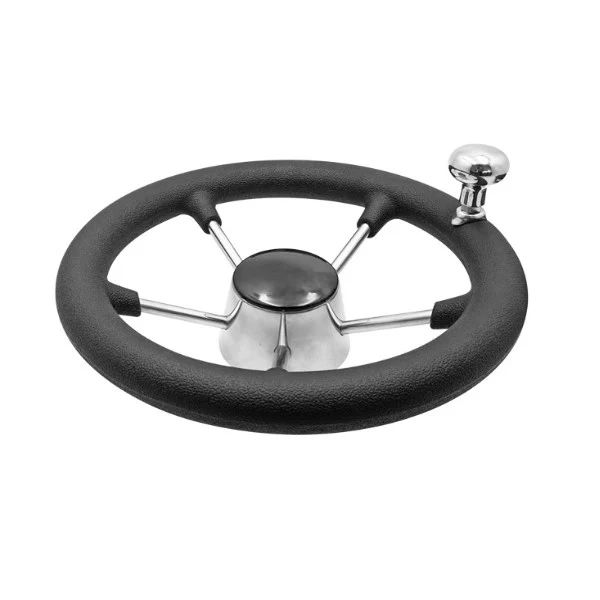 Sort stålratt med knott Ø280mm