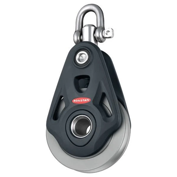 Ronstan, kjerne enkeltblokk med svivel 5 mm wire, serie 75, 75 mm, 1500 kg arbeidsbelastning