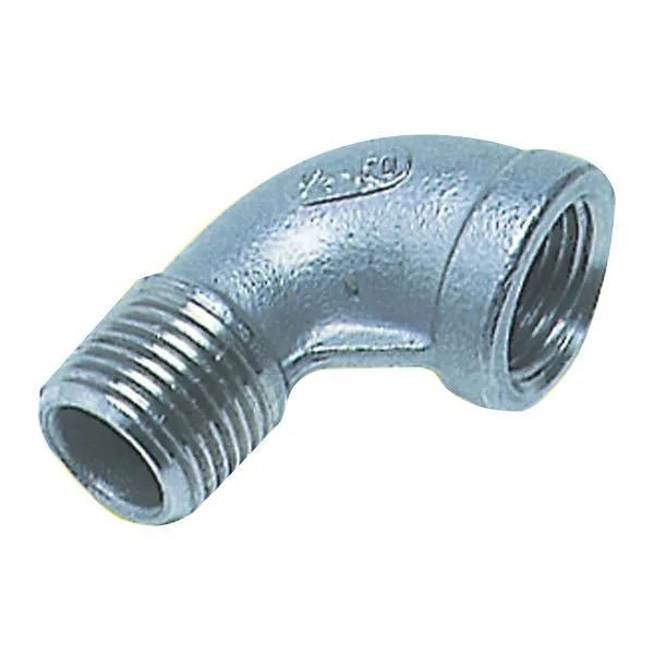 1852, Bøy 90° inn/ut gjenger RF stål, AISI 316, 1 1/2"