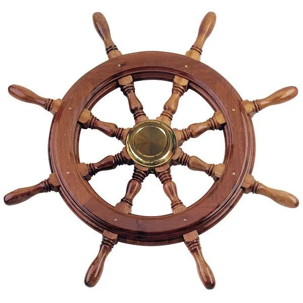 Savoretti, krok ø60cm, blank lakkert mahogni med endestykke av messing, 3/4" kjegle
