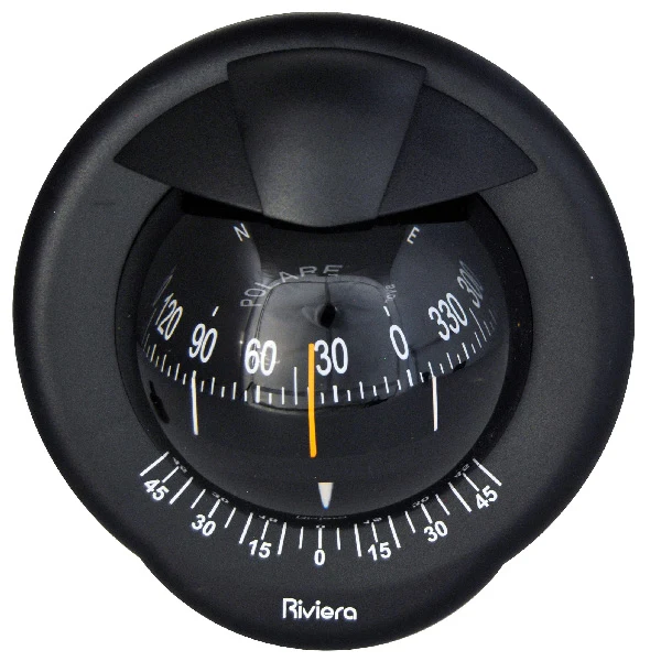 Riviera, Skottmontert kompass Polare Ø 80 mm, sort, 12V