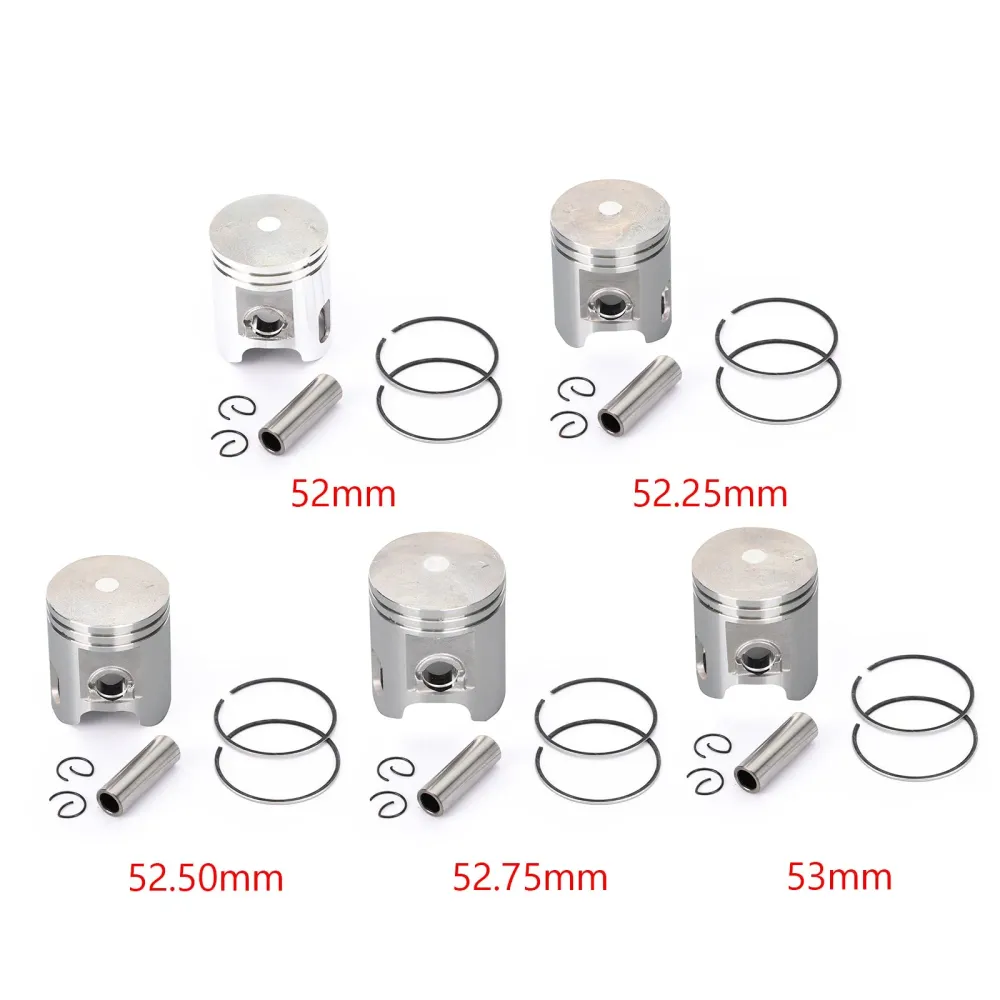 Stempelpinne Ring Set Std/+0.25/+0.50/+0.75/+1.00 Borestørrelse Fit Yamaha BWS Aerox Nitro Neos Ovetto 100 1997-2003 Generisk