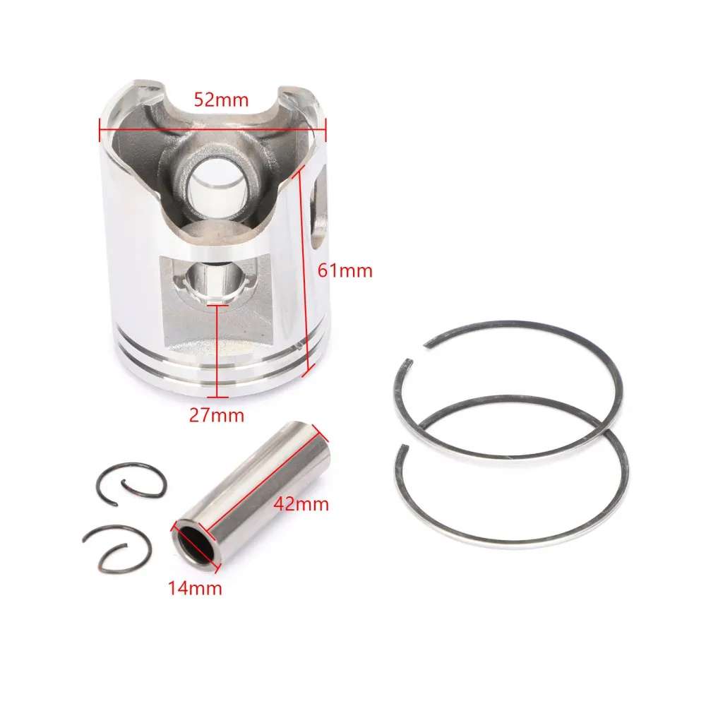 Stempelpinne Ring Set Std/+0.25/+0.50/+0.75/+1.00 Borestørrelse Fit Yamaha BWS Aerox Nitro Neos Ovetto 100 1997-2003 Generisk