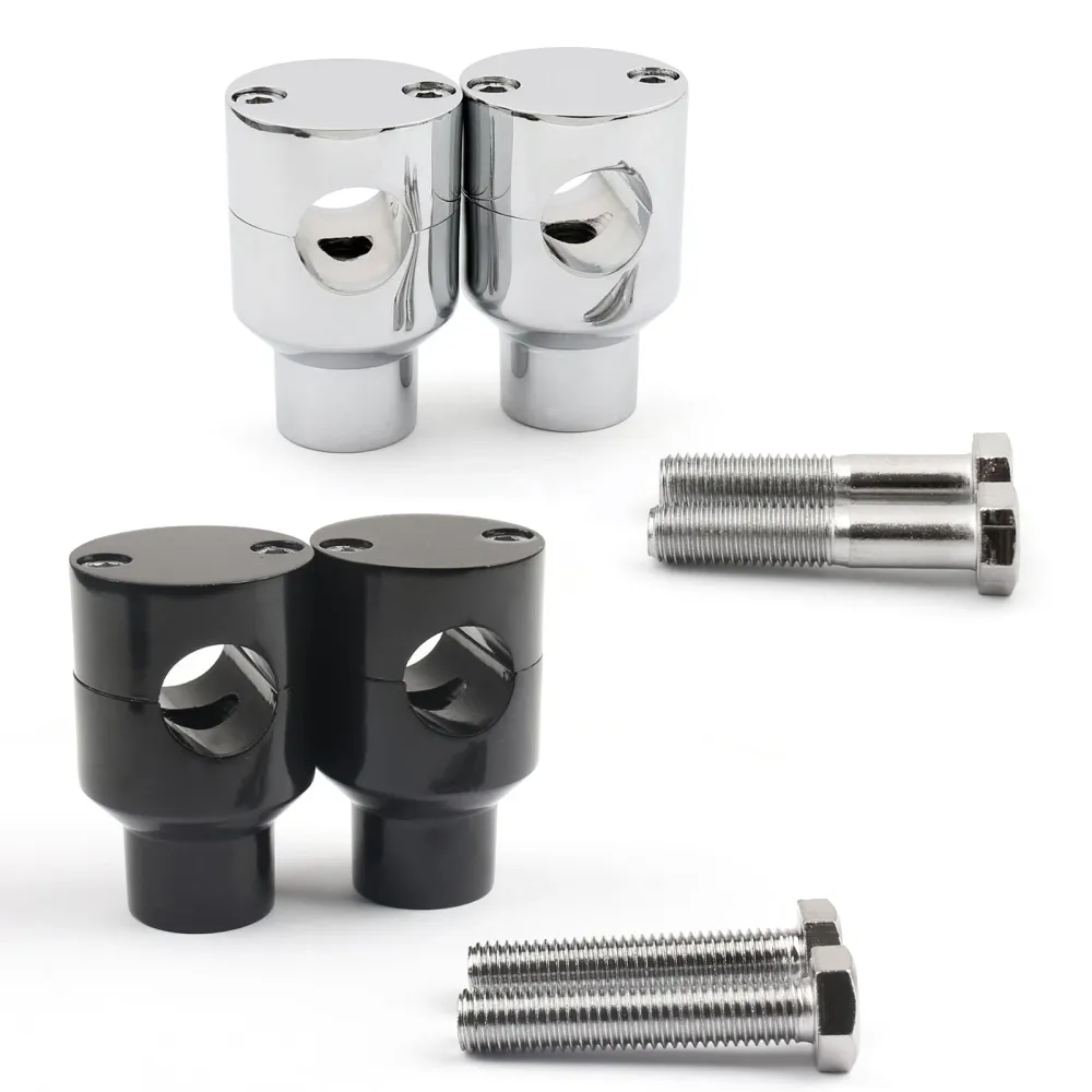 Styreforhøyer Forhøyere Feste Monteringsklemmer Motorsykkel Sykkel 7/8" 22 mm svart