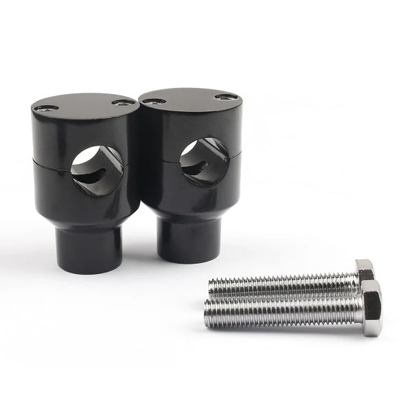 Styreforhøyer Forhøyere Feste Monteringsklemmer Motorsykkel Sykkel 7/8" 22 mm svart