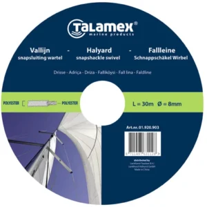 Talamex, fall med trykksjakkel hvit/rød 12mm 36m