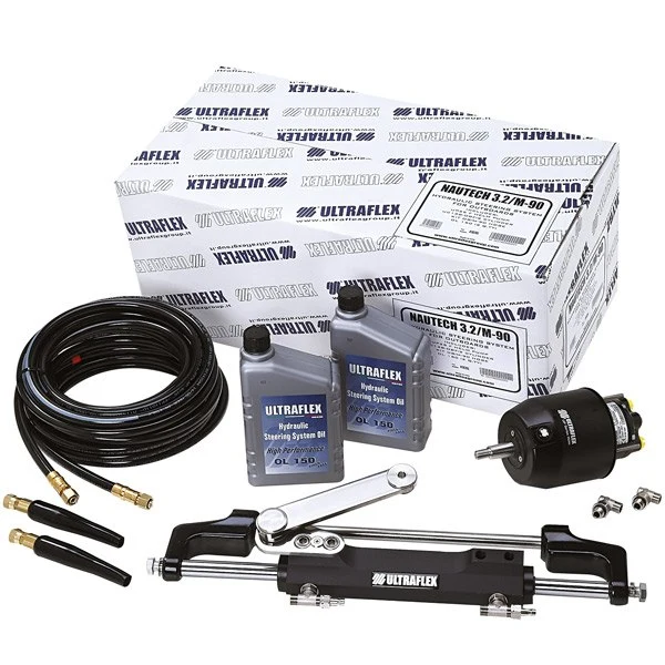 Ultraflex, Hydraulisk styrepakke NAUTECH-1/M påhengsmotor <300hk, inkl. 2x9 m slange