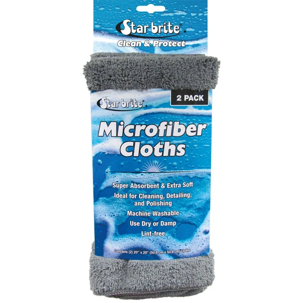 Star Brite, mikrofiberkluter, 50 x 50 cm, 2 stk, lofri, stripefri finish