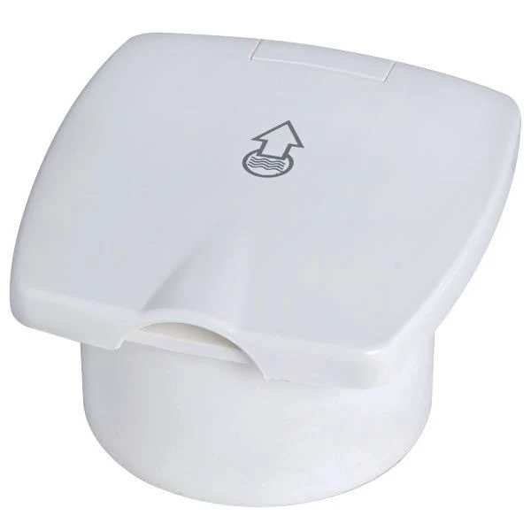 Vannuttak hurtigkobling innebygd boks, 69 mm hullstørrelse, 95 mm bredde, hvit, PVC