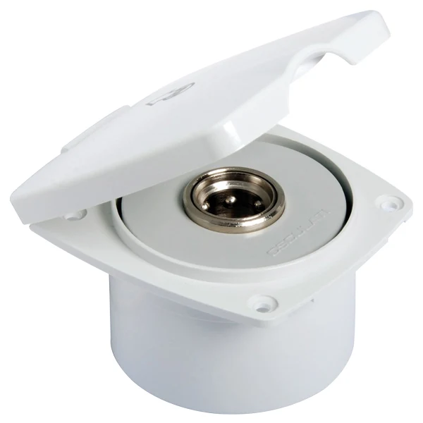 Vannuttak hurtigkobling innebygd boks, 69 mm hullstørrelse, 95 mm bredde, hvit, PVC