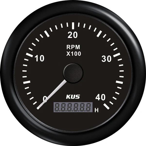 Kus, Turteller bensin, sort, 0-4000, IP67, 12/24 V, Ø 85 mm