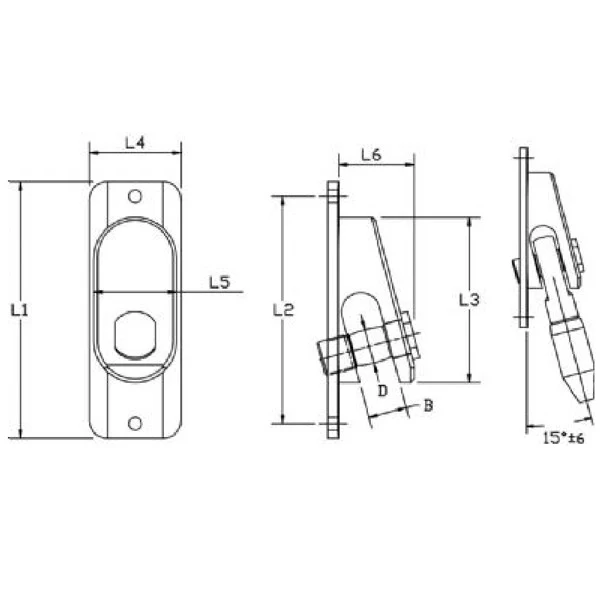 Blue Wave, Gaffelterminal ekstern, anodisert aluminium, B: 11 mm, Bruddstyrke: 4700 kg, D: 11,1 mm, L1: 90 mm, L2: 78 mm,...