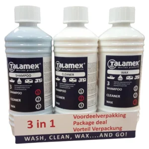 Talamex, Vedlikeholdssett med sjampo, rensemiddel og voks, 500 ml