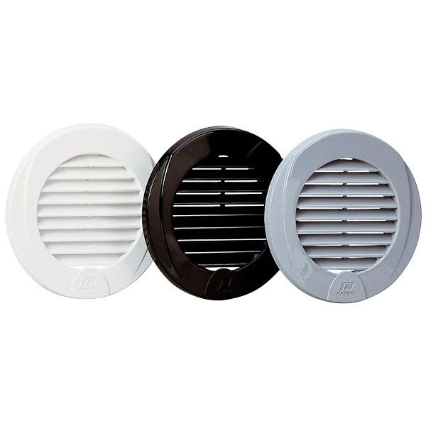 Nuova Rade, Ventilasjonsgjelle Ø3, svart, 102 mm (utvendig), 73 mm (montering)