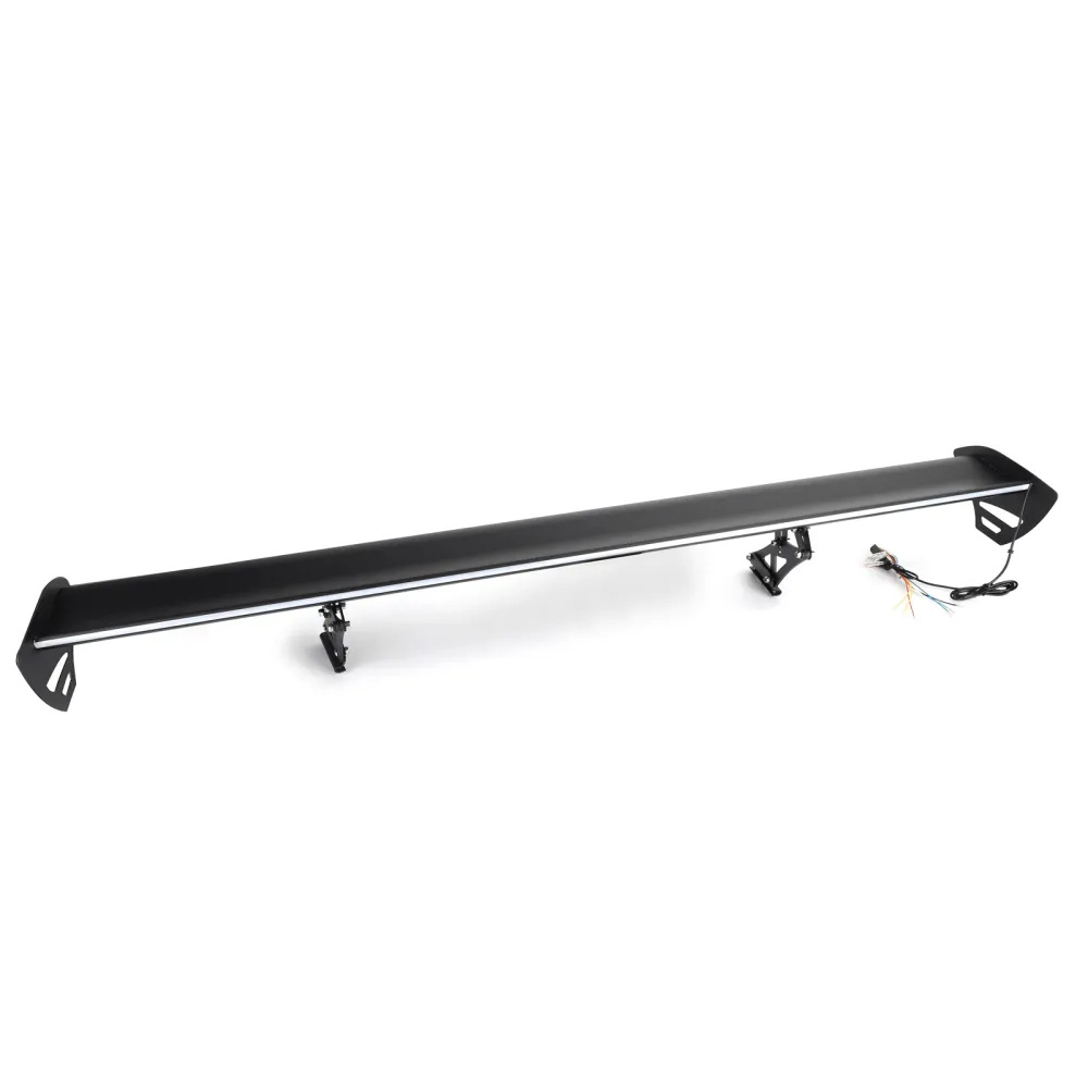 Universal sedan justerbar aluminiums bakstammevinge racing spoiler med LED