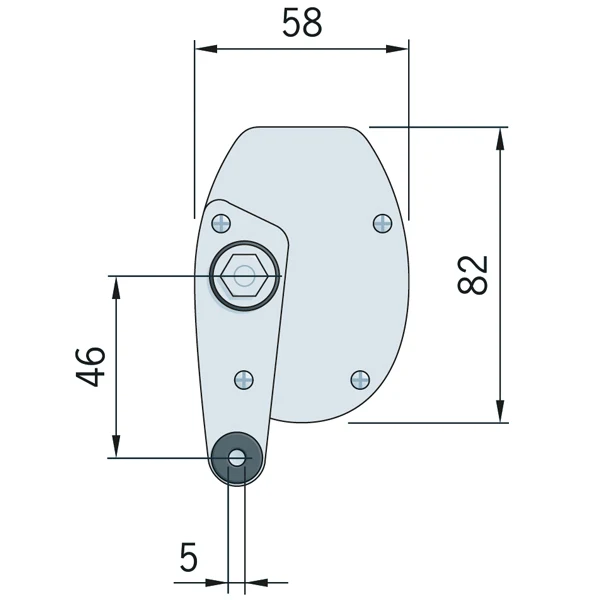 Roca, Viskermotor W05, 56mm aksel / 12V, Justerbar vinkel 90˚/110˚, Hvit aluminium