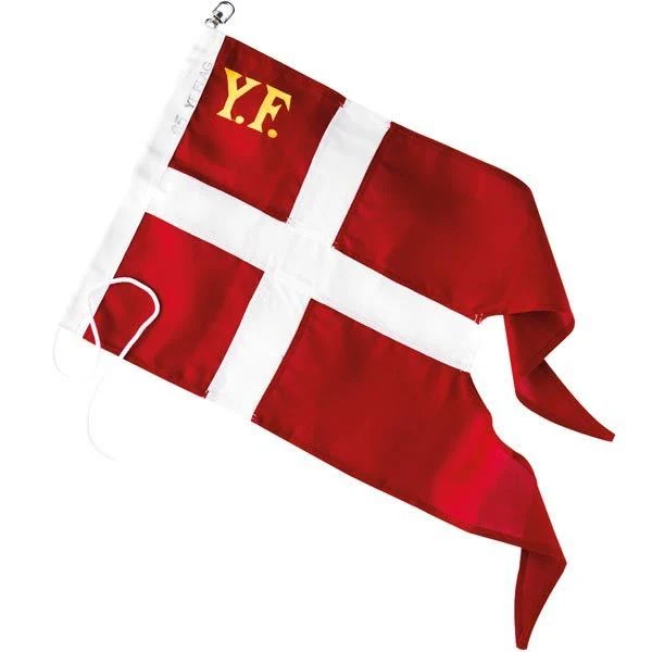 Langkilde & Søn, Yachtflagg 170 g/m², 92x175cm - karmosinrød med YF-bokstaver